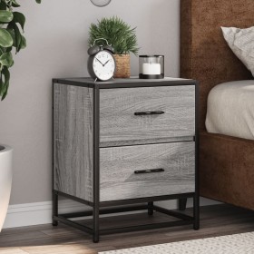 Mesita de noche madera de ingeniería gris Sonoma 40x31x50 cm de , Mesitas de noche - Ref: Foro24-848680, Precio: 57,44 €, Des...