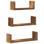 Estante de pared 3 uds madera de ingeniería madera envejecida de , Estantes y estanterías - Ref: Foro24-853315, Precio: 17,75...