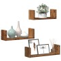 Wall shelf 3 units engineered wood aged wood by , Shelves and shelves - Ref: Foro24-853315, Price: 17,75 €, Discount: %