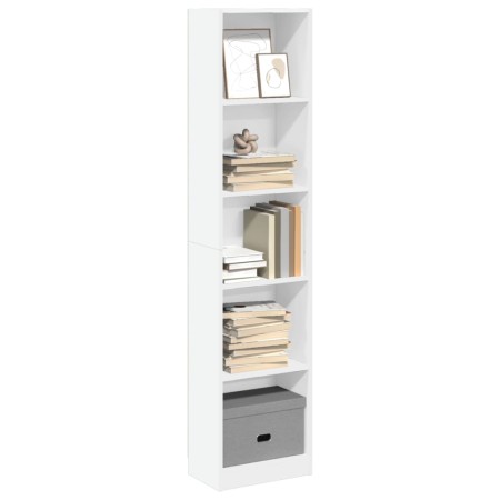 Estantería de madera de ingeniería blanca 40x24x176 cm de , Librerías y estanterías - Ref: Foro24-857792, Precio: 62,84 €, De...