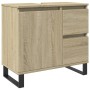 Armario de baño madera contrachapada roble Sonoma 65x33x60 cm de , Muebles de baño - Ref: Foro24-849678, Precio: 79,01 €, Des...