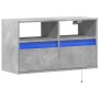 Wall-mounted TV stand with LED lights in concrete gray, 80x31x45 cm. by , TV Furniture - Ref: Foro24-852330, Price: 72,60 €, ...