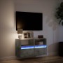 Wall-mounted TV stand with LED lights in concrete gray, 80x31x45 cm. by , TV Furniture - Ref: Foro24-852330, Price: 72,60 €, ...