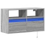 Wall-mounted TV stand with LED lights in Sonoma gray, 80x31x45 cm. by , TV Furniture - Ref: Foro24-852332, Price: 74,74 €, Di...