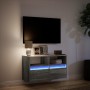 Wall-mounted TV stand with LED lights in Sonoma gray, 80x31x45 cm. by , TV Furniture - Ref: Foro24-852332, Price: 74,74 €, Di...