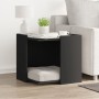 Cat litter box furniture made of black engineered wood, measuring 53x53x51 cm. by , Cat furniture - Ref: Foro24-857752, Price...