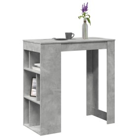 Mesa alta bar con estantes madera gris hormigón 102x50x103,5cm de , Mesas de cocina y de comedor - Ref: Foro24-854358, Precio...