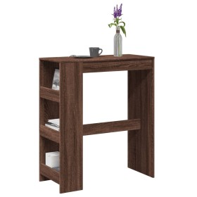 Tall bar table with oak brown shelves 90x40x103.5 cm by , Kitchen and dining tables - Ref: Foro24-854379, Price: 67,74 €, Dis...