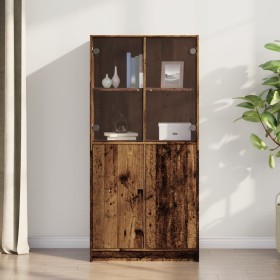 Sideboard with aged engineered wood doors 68x37x142 cm by , Sideboards - Ref: Foro24-3318722, Price: 168,93 €, Discount: %