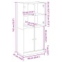 Aparador con puertas madera ingeniería envejecida 68x37x142 cm de , Aparadores - Ref: Foro24-3318722, Precio: 168,93 €, Descu...