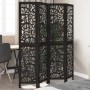 4-panel solid Paulownia wood room divider screen in black. by , Room dividers - Ref: Foro24-358754, Price: 103,36 €, Discount: %