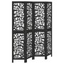 4-panel solid Paulownia wood room divider screen in black. by , Room dividers - Ref: Foro24-358754, Price: 103,36 €, Discount: %