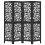 4-panel solid Paulownia wood room divider screen in black. by , Room dividers - Ref: Foro24-358754, Price: 103,36 €, Discount: %