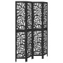 4-panel solid Paulownia wood room divider screen in black. by , Room dividers - Ref: Foro24-358756, Price: 123,50 €, Discount: %