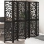 6-panel solid Paulownia wood room divider screen in black. by , Room dividers - Ref: Foro24-358763, Price: 167,03 €, Discount: %