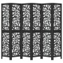 6-panel solid Paulownia wood room divider screen in black. by , Room dividers - Ref: Foro24-358763, Price: 167,03 €, Discount: %