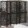 6-panel solid Paulownia wood room divider screen in black. by , Room dividers - Ref: Foro24-358761, Price: 145,55 €, Discount: %