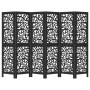 6-panel solid Paulownia wood room divider screen in black. by , Room dividers - Ref: Foro24-358761, Price: 145,55 €, Discount: %