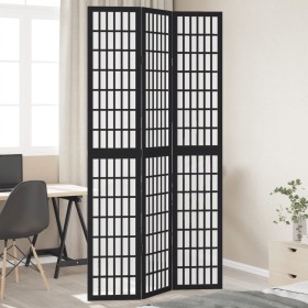 Three-panel solid Paulownia wood room divider screen in black. by , Room dividers - Ref: Foro24-358768, Price: 95,84 €, Disco...