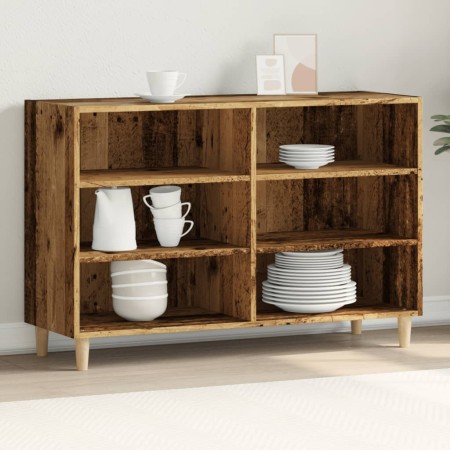 Holz-Sideboard, Holztechnik, gealtertes Holz, 103,5x35x70 cm. von , Schließfächer und Lagerschränke - Ref: Foro24-856450, Pre...