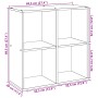 White engineering wooden divider bookshelf 69.5x29x69.5 cm by , Bookcases and shelves - Ref: Foro24-858003, Price: 53,47 €, D...