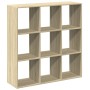 Wooden room divider bookcase in Sonoma oak engineering, 102x29x103.5 cm by , Bookcases and shelves - Ref: Foro24-858041, Pric...