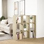 Wooden room divider bookcase in Sonoma oak engineering, 102x29x103.5 cm by , Bookcases and shelves - Ref: Foro24-858041, Pric...