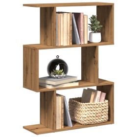 Librería divisora 3 niveles madera roble artisan 70x24x97 cm de , Librerías y estanterías - Ref: Foro24-858119, Precio: 50,11...