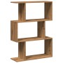 Librería divisora 3 niveles madera roble artisan 70x24x97 cm de , Librerías y estanterías - Ref: Foro24-858119, Precio: 50,07...