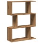 Divider bookcase 3 levels oak wood artisan 70x24x97 cm by , Bookcases and shelves - Ref: Foro24-858119, Price: 50,07 €, Disco...