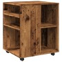 Engineered wood aged cabinet with wheels 60x53x72 cm by , Lockers and storage cabinets - Ref: Foro24-856658, Price: 87,12 €, ...