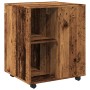 Engineered wood aged cabinet with wheels 60x53x72 cm by , Lockers and storage cabinets - Ref: Foro24-856658, Price: 87,12 €, ...