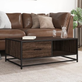 Engineered wood and metal brown coffee table 90x57x35 cm by , Coffee table - Ref: Foro24-848758, Price: 101,72 €, Discount: %