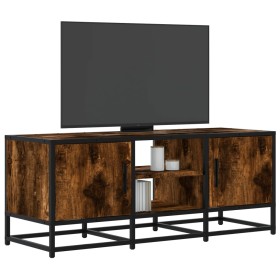 Mueble TV metal y madera ingeniería roble ahumado 100x35x41 cm de , Muebles TV - Ref: Foro24-848836, Precio: 91,31 €, Descuen...