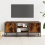 TV stand made of metal and smoked oak wood, measuring 100x35x41 cm. by , TV Furniture - Ref: Foro24-848836, Price: 91,49 €, D...