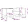 TV stand made of metal and smoked oak wood, measuring 100x35x41 cm. by , TV Furniture - Ref: Foro24-848836, Price: 91,49 €, D...