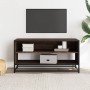 Mueble TV metal y madera ingeniería marrón roble 91x40x46 cm de , Muebles TV - Ref: Foro24-848888, Precio: 67,75 €, Descuento: %