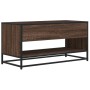 Mueble TV metal y madera ingeniería marrón roble 91x40x46 cm de , Muebles TV - Ref: Foro24-848888, Precio: 67,75 €, Descuento: %