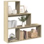 Oak Sonoma wood 3-level divider bookcase 123x29x123 cm by , Bookcases and shelves - Ref: Foro24-857987, Price: 81,18 €, Disco...