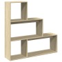 Oak Sonoma wood 3-level divider bookcase 123x29x123 cm by , Bookcases and shelves - Ref: Foro24-857987, Price: 81,18 €, Disco...