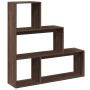 Divider bookcase 3 levels brown oak wood 123x29x123 cm by , Bookcases and shelves - Ref: Foro24-857991, Price: 83,49 €, Disco...