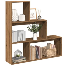 Divider bookcase 4 levels oak wood artisan 123x29x123 cm by , Bookcases and shelves - Ref: Foro24-857993, Price: 81,30 €, Dis...