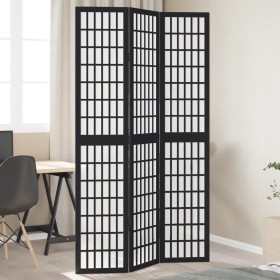 Three-panel solid Paulownia wood room divider screen in black. by , Room dividers - Ref: Foro24-358767, Price: 91,51 €, Disco...