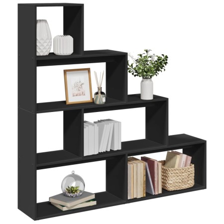 Schwarzes Holzregal mit 4 Ebenen, 143,5x29x143,5 cm. von , Bücherregale und Regale - Ref: Foro24-857995, Preis: 110,42 €, Rab...