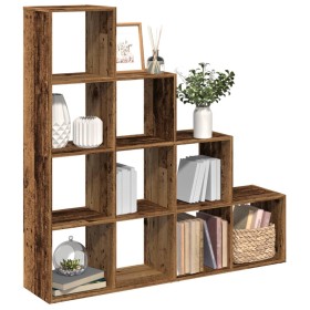 4-level aged wood divider bookcase 131.5x29x131.5 cm by , Bookcases and shelves - Ref: Foro24-857974, Price: 99,04 €, Discoun...