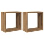 Cube wall shelves 2 units oak wood artisan 30x15x30 cm by , Shelves and shelves - Ref: Foro24-856579, Price: 27,66 €, Discoun...