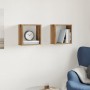 Cube wall shelves 2 units oak wood artisan 30x15x30 cm by , Shelves and shelves - Ref: Foro24-856579, Price: 27,66 €, Discoun...