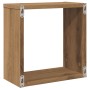 Cube wall shelves 2 units oak wood artisan 30x15x30 cm by , Shelves and shelves - Ref: Foro24-856579, Price: 27,66 €, Discoun...