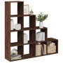 Divider bookcase 4 levels brown oak 131.5x29x131.5 cm by , Bookcases and shelves - Ref: Foro24-857973, Price: 101,83 €, Disco...