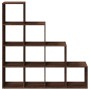 Divider bookcase 4 levels brown oak 131.5x29x131.5 cm by , Bookcases and shelves - Ref: Foro24-857973, Price: 101,83 €, Disco...